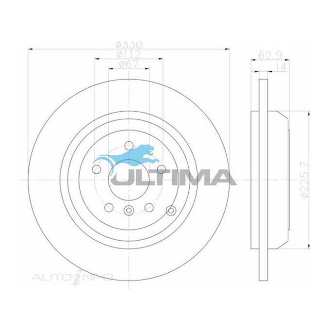 Ultima Disc Brake Rotor AAP2253