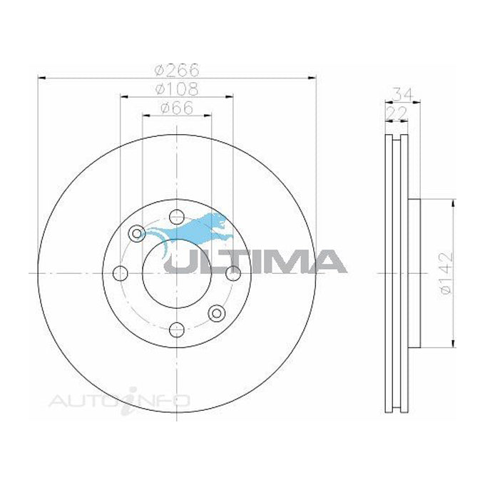 Ultima Disc Brake Rotor AAP2274