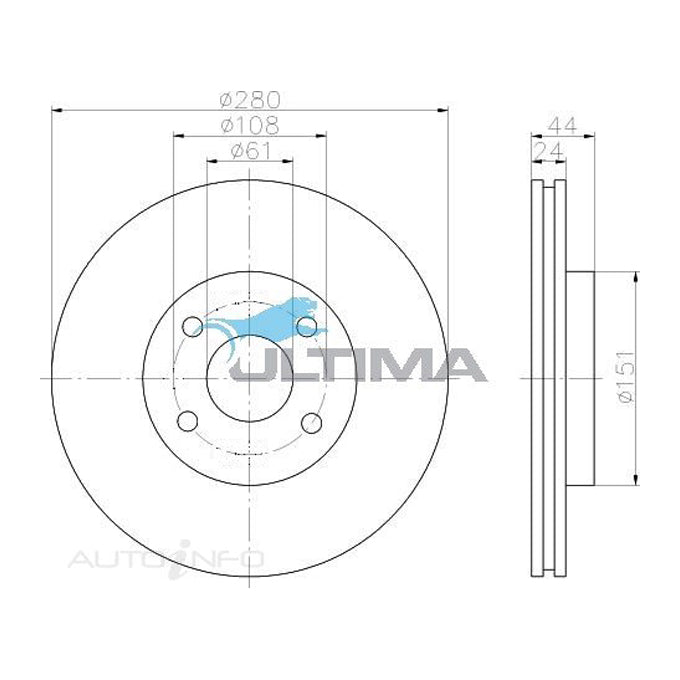 Ultima Disc Brake Rotor AAP2353