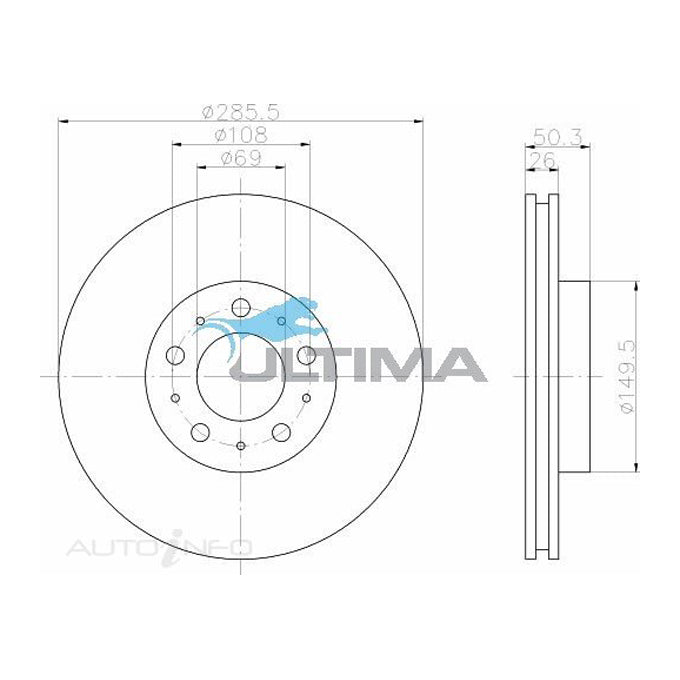 Ultima Disc Brake Rotor AAP2382