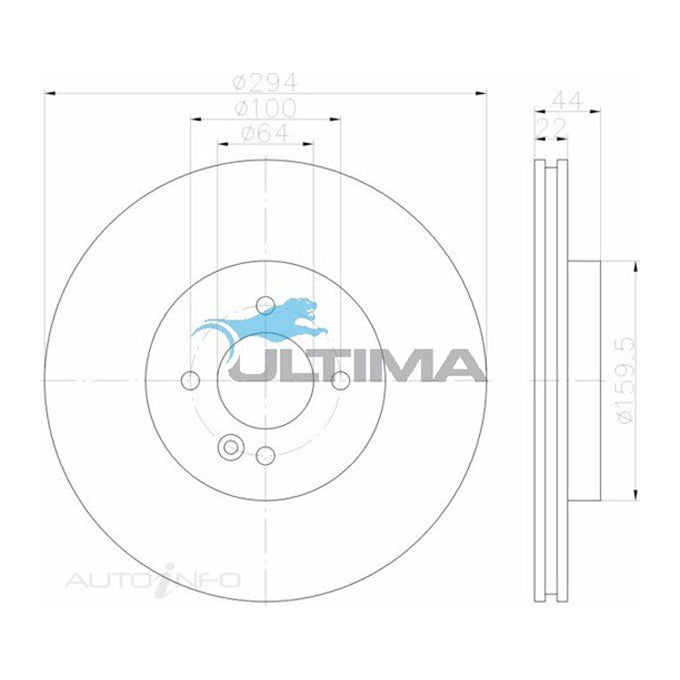Ultima Disc Brake Rotor AAP2524
