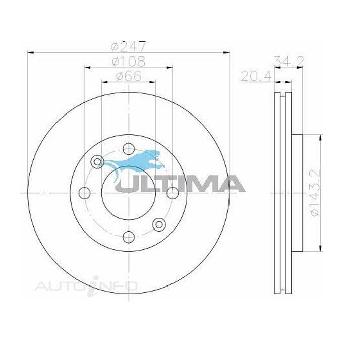 Ultima Disc Brake Rotor AAP273
