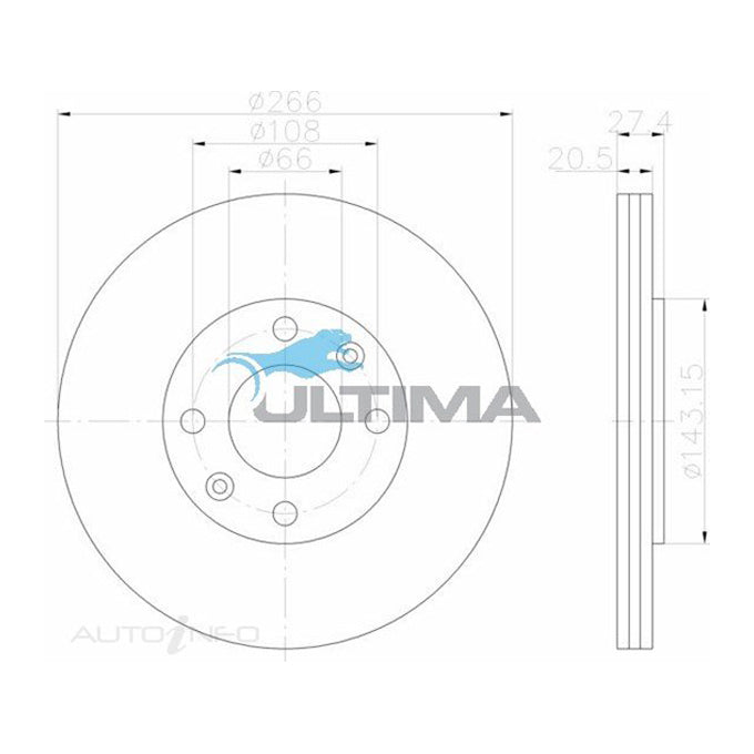 Ultima Disc Brake Rotor AAP274