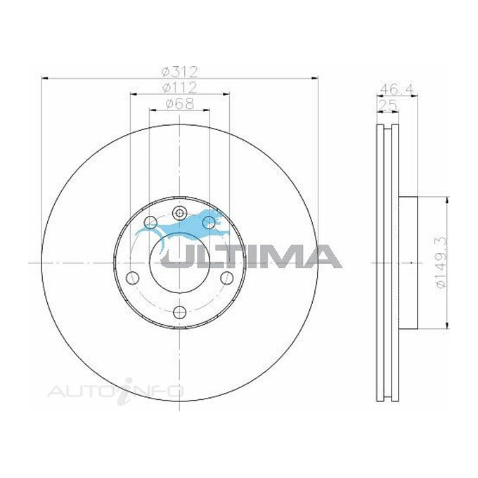Ultima Disc Brake Rotor AAP2800