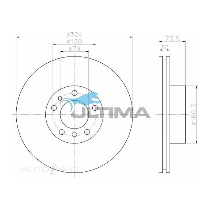 Ultima Disc Brake Rotor AAP2854