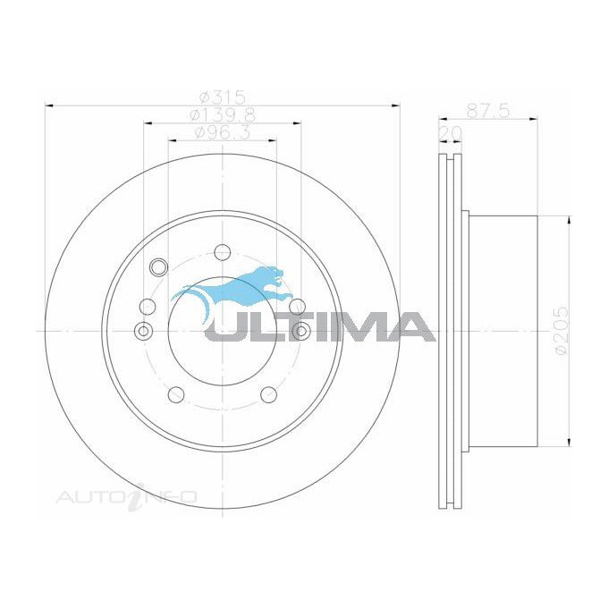 Ultima Disc Brake Rotor AAP2899