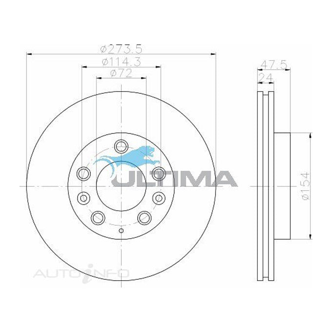 Ultima Disc Brake Rotor AAP2950