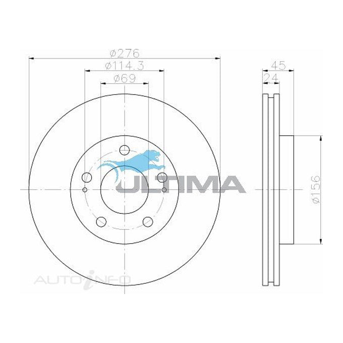 Ultima Disc Brake Rotor AAP425