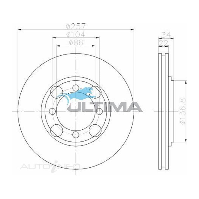 Ultima Disc Brake Rotor AAP453