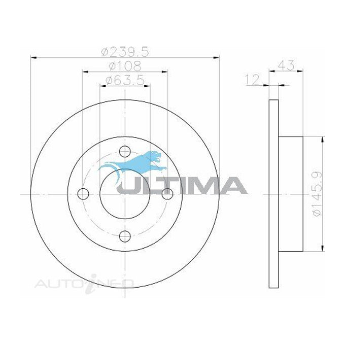 Ultima Disc Brake Rotor AAP529