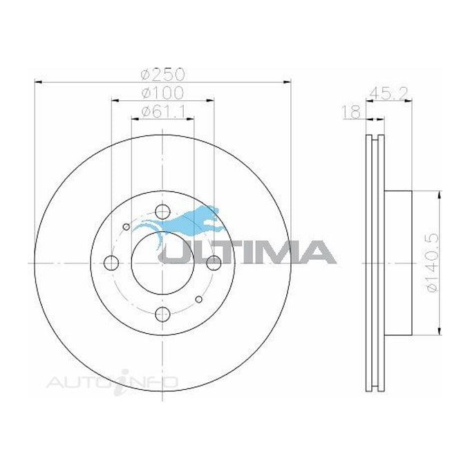 Ultima Disc Brake Rotor AAP628