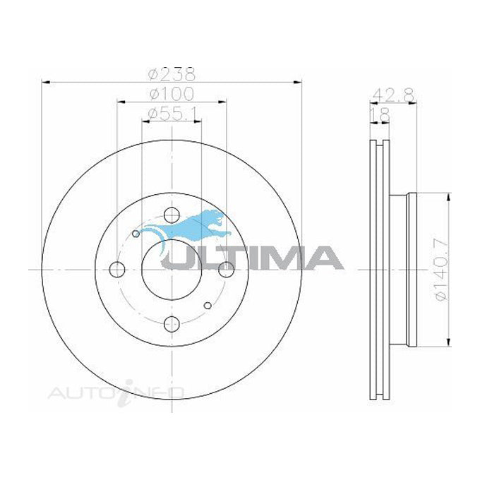 Ultima Disc Brake Rotor AAP714