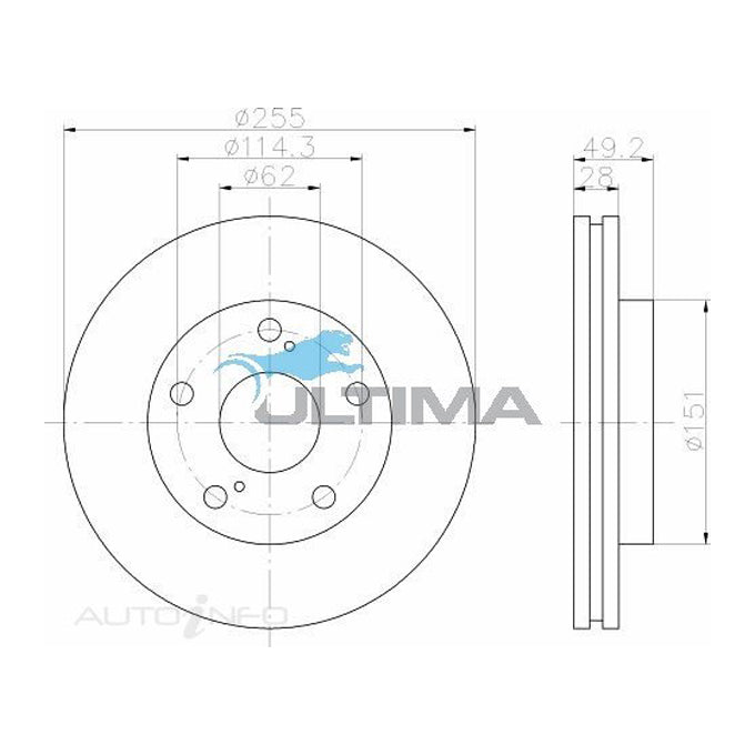 Ultima Disc Brake Rotor AAP733