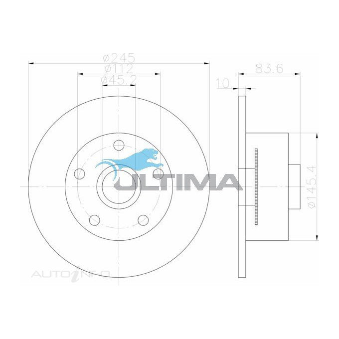 Ultima Disc Brake Rotor AAP808