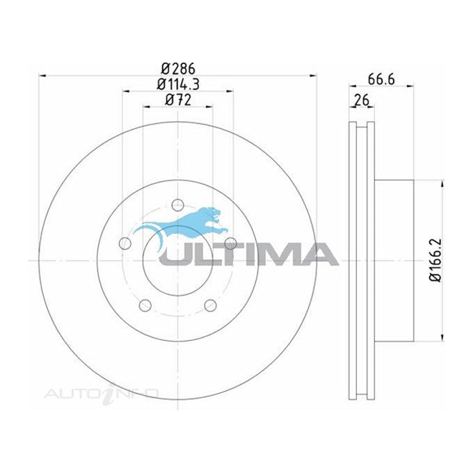 Ultima Disc Brake Rotor AAP860
