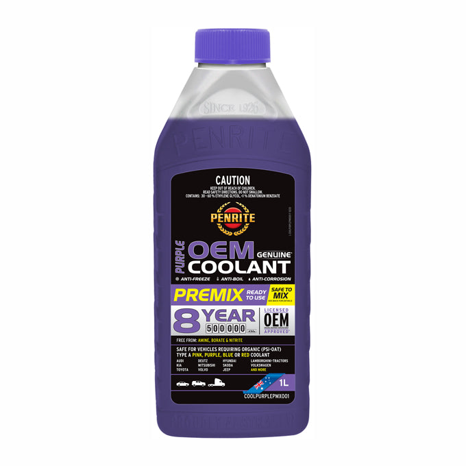 Penrite Purple Long Life Anti Freeze / Anti Boil Premix Coolant 1L - COOLPURPLEPMX001