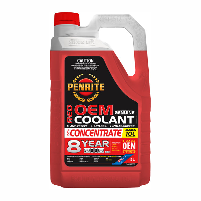 Penrite Red Long Life Anti Freeze / Anti Boil Concentrate Coolant 5L - COOLRED005