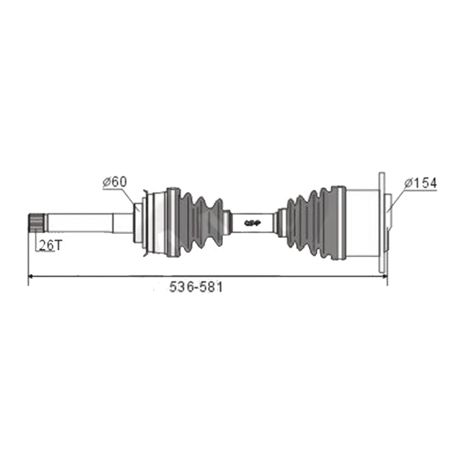 BW Driveshaft Assembly CVS.1161BW