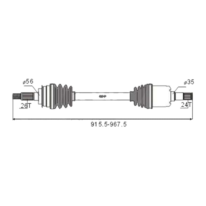 BW Driveshaft Assembly CVS.216BW
