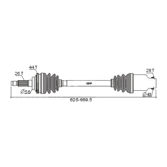 BW Driveshaft Assembly CVS.218BW