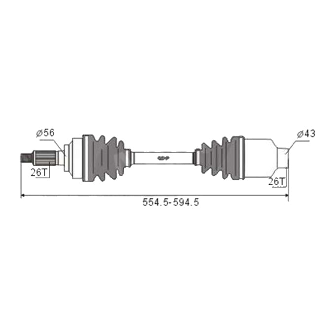 BW Driveshaft Assembly CVS.248BW