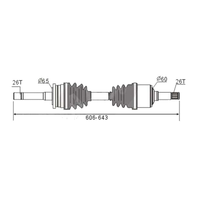 BW Driveshaft Assembly CVS.292BW