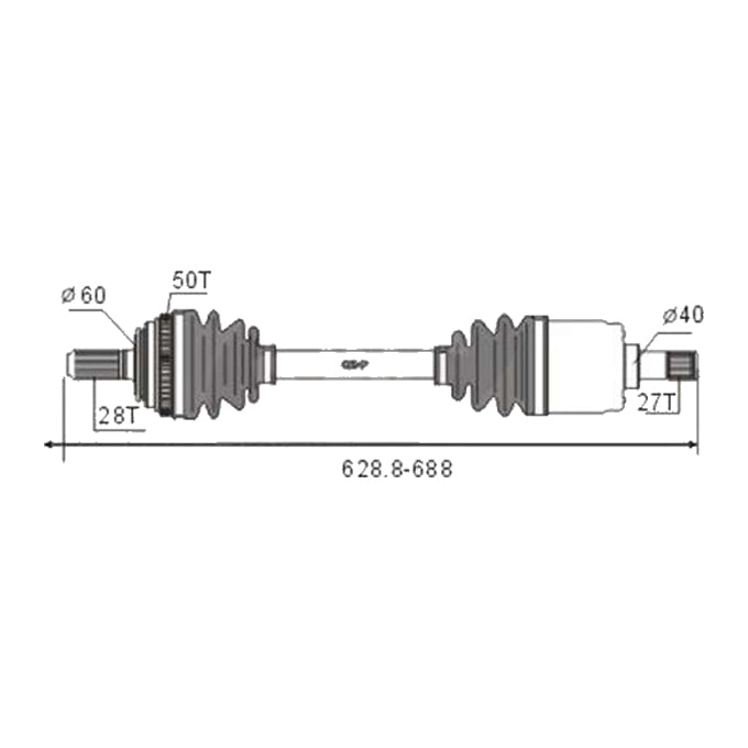BW Driveshaft Assembly CVS.418BW