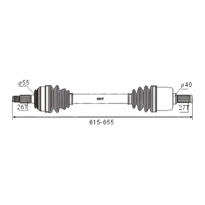BW Driveshaft Assembly CVS.473BW