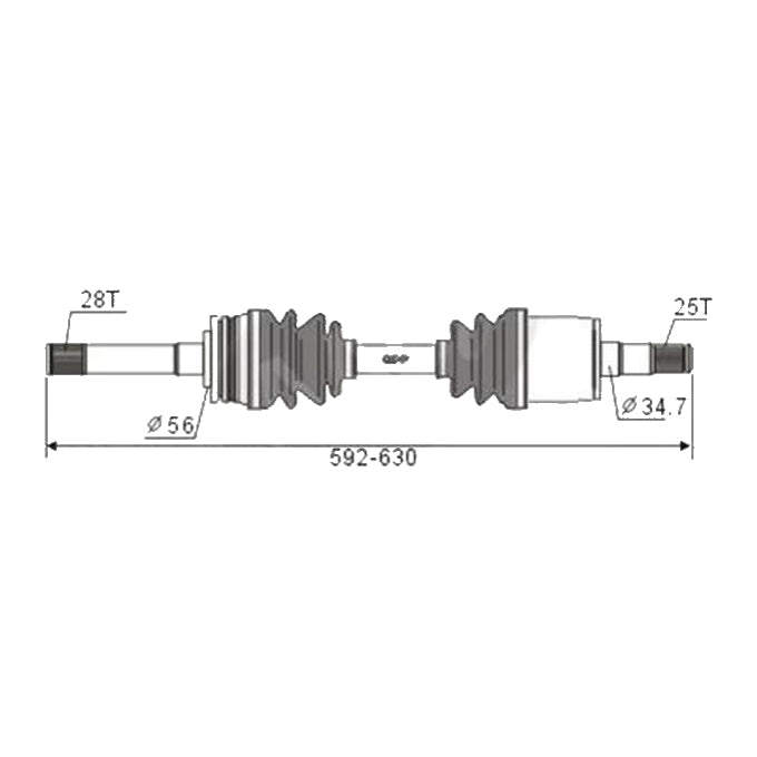 BW Driveshaft Assembly CVS.691BW