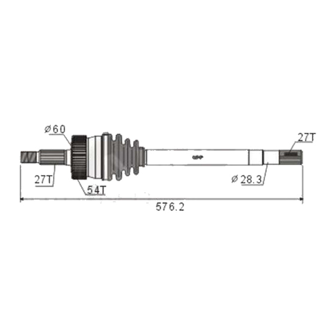 BW Driveshaft Assembly CVS.CH91BW