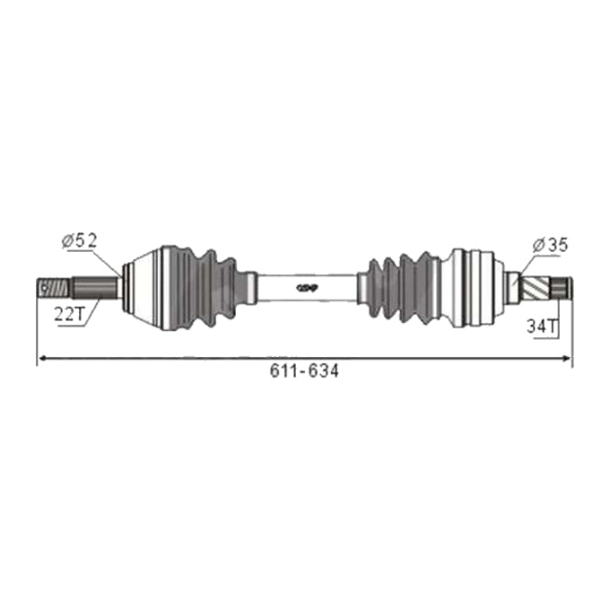 BW Driveshaft Assembly CVS.DW02BW