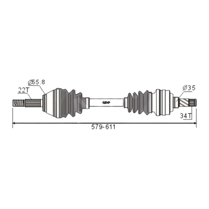 BW Driveshaft Assembly CVS.DW03BW