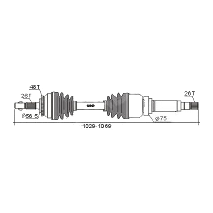 BW Driveshaft Assembly CVS.VL82ABW