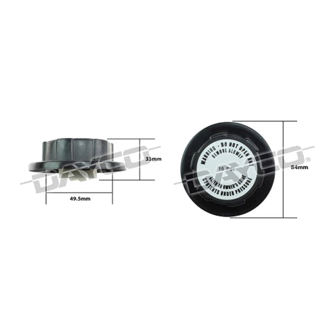 Dayco Coolant/Expansion Recovery Tank Cap DRC033