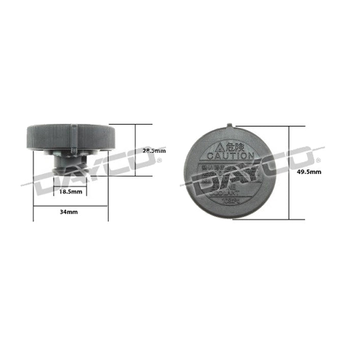 Dayco Coolant/Expansion Recovery Tank Cap DRC038