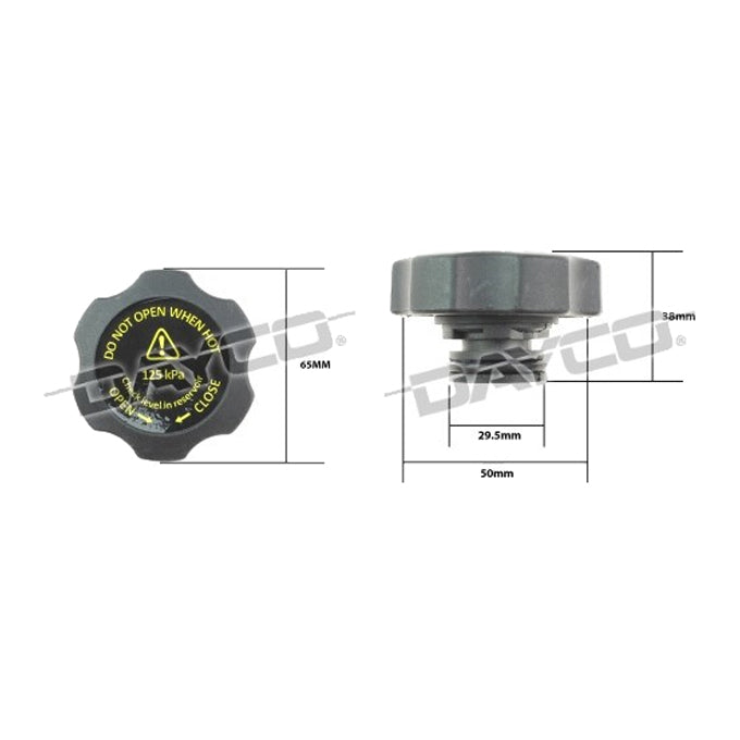 Dayco Coolant/Expansion Recovery Tank Cap DRC042