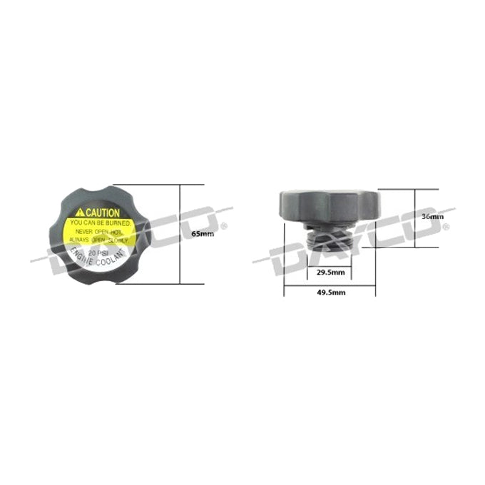 Dayco Coolant/Expansion Recovery Tank Cap DRC044