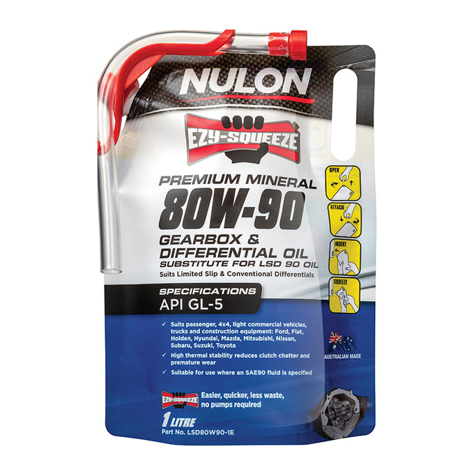 Nulon Premium Mineral 80W-90 Gearbox & Differential Oil 1L - LSD80W90-1E