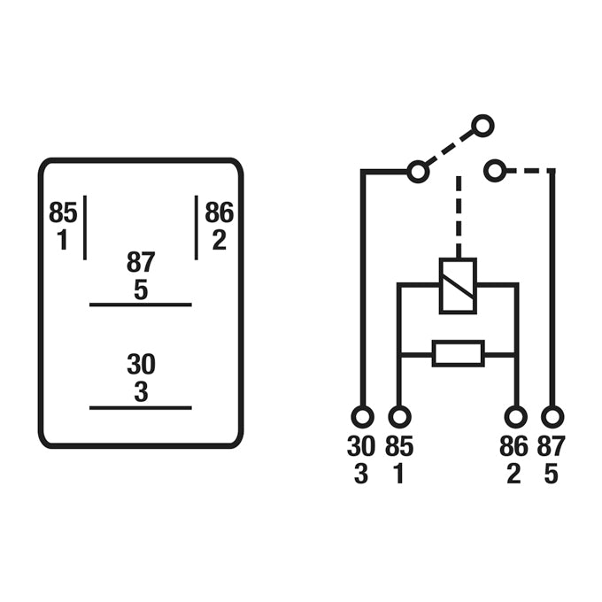 Tridon 4 Pin Mini Relay TR033PAC diagram