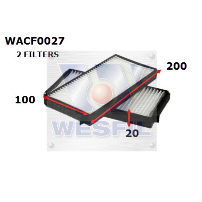 Wesfil Cabin Air Filter WACF0027