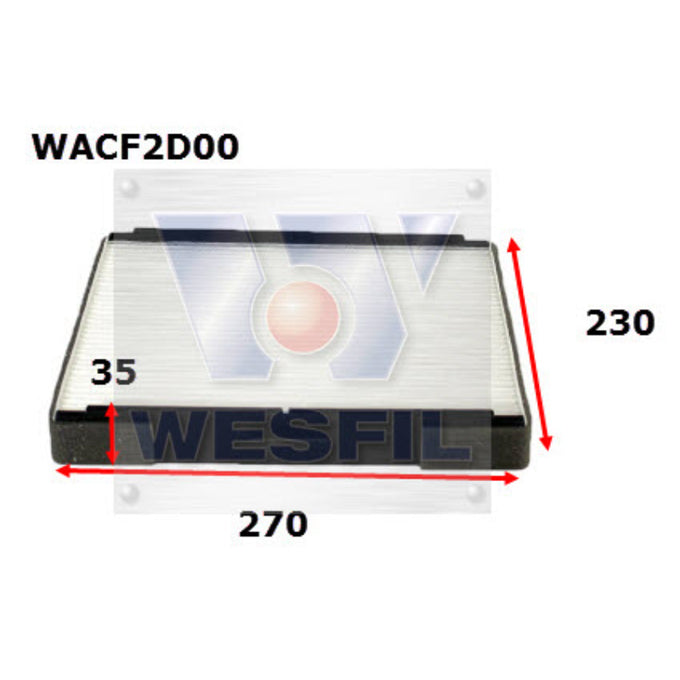 Wesfil Cabin Air Filter WACF2D00