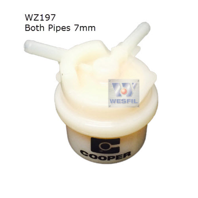 Wesfil Plastic In-line Fuel Filter WZ197