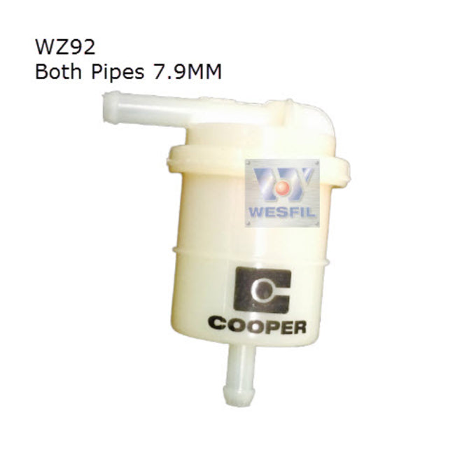 Wesfil Plastic In-line Fuel Filter WZ92